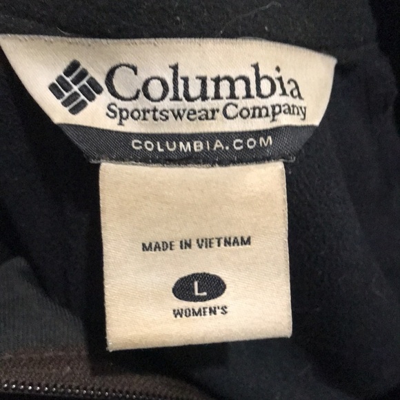 COLUMBIA brown faux fur hood lining zipper front jacket size Large - Picture 9 of 10